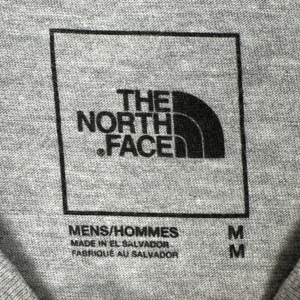 The North Face T Shirt Mens M Box Logo Camo Grey Graphic Tee Short Sleeve EUC